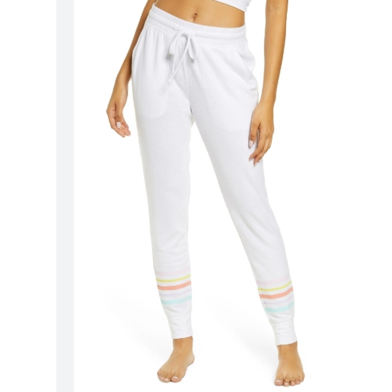 Bp. Women's Loungewear Sleep Pants Size Small White Retro Stripe Nwt Pockets